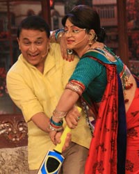 Sunil Gavaskar and Upasana Singh