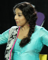 Vidya Balan poses during an on-location shoot of Disneys talk show 'Captain Tiao'