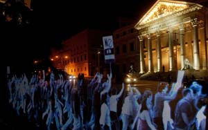 First-ever hologram protest takes to the streets in Spain