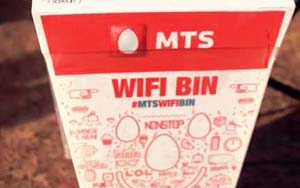 A garbage bin that rewards users with free WiFi!