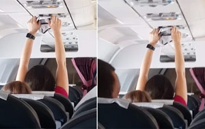 BIZARRE: Woman dries underwear under air vent on-board a flight