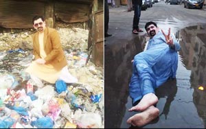  Viral: Karachi Politician Sits In Sewage, Garbage Dump To Ask For Votes