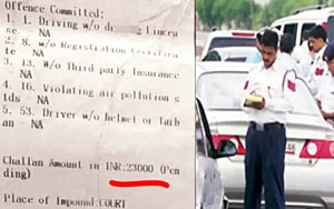 Delhi man fined Rs 23,000 for violating traffic rules under new Motor Vehicles Act