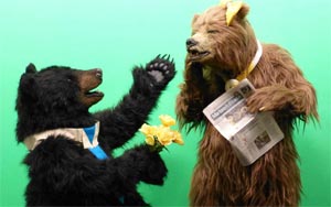 Villagers dress up as bears to tackle monkey menance