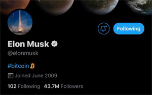 Bitcoin Soars 17 percent After Elon Musk Changes His Twitter Bio To 'Bitcoin'