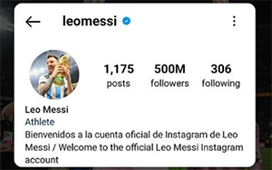 Lionel Messi Becomes Second Person, After Cristiano Ronaldo, to Reach 500 Million Followers on Instagram