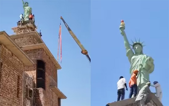 Locals Build Replica Of Statue Of Liberty In Punjab!