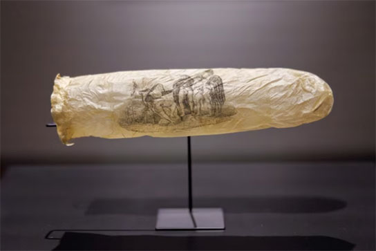 Museum Displays 200-Year-Old Condom Printed With Erotic Image