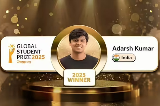 Bihar Teen Adarsh Kumar Wins USD 100,000 Global Student Prize 2025 In London