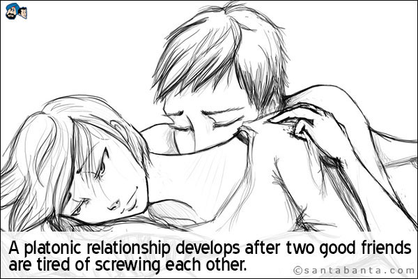 A platonic relationship develops after two good friends are tired of screwing each other.