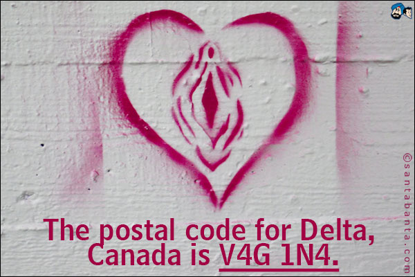 The postal code for Delta, Canada is `V4G1N4`.