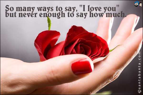 So many ways to say, `I love you` but never enough to say how much.