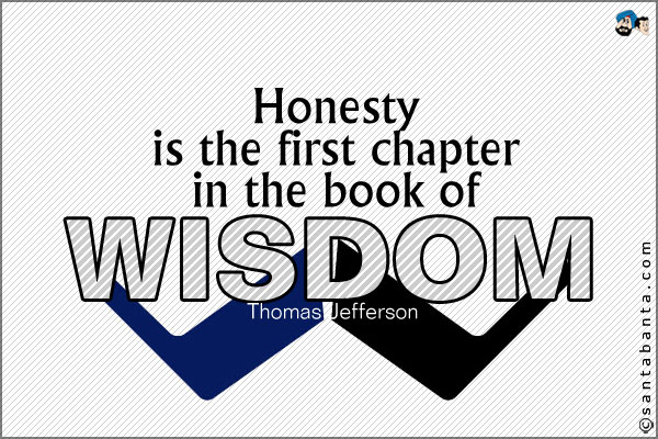 Honesty is the first chapter in the book of wisdom.