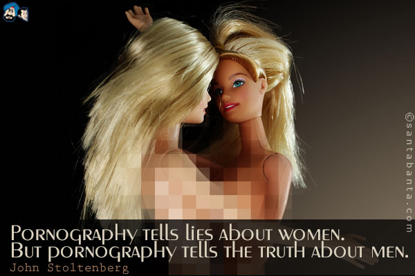 Pornography tells lies about women.  But pornography tells the truth about men.