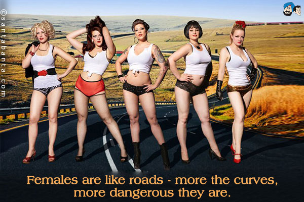 Females are like roads - more the curves, more dangerous they are.