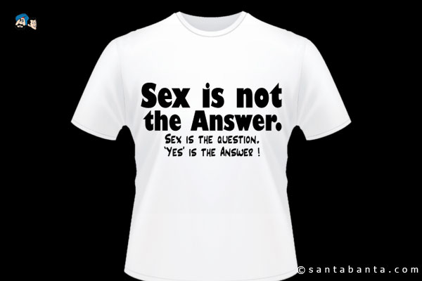 Sex is not the answer. Sex is the question. Yes is the answer.
