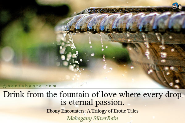 Drink from the fountain of love where every drop is eternal passion.<br />
Ebony Encounters: A Trilogy of Erotic Tales