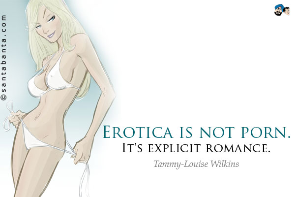 Erotica is not porn. It's explicit romance.