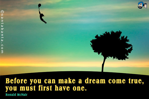 Before you can make a dream come true, you must first have one.