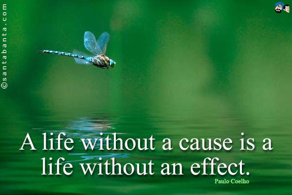 A life without a cause is a life without an effect.