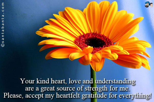 Your kind heart, love and understanding are a great source of strength for me. Please, accept my heartfelt gratitude for everything!