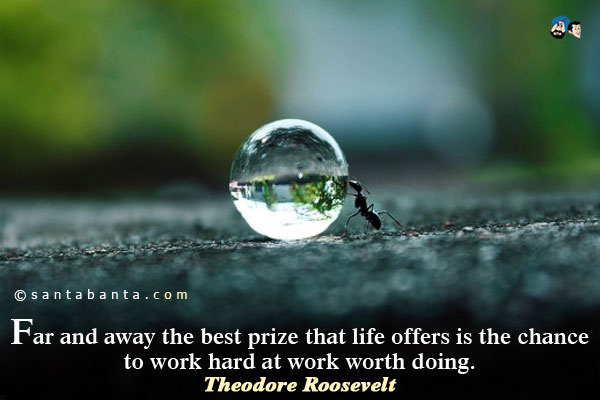 Far and away the best prize that life offers is the chance to work hard at work worth doing.