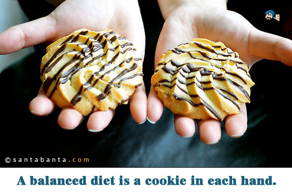 A balanced diet is a cookie in each hand.