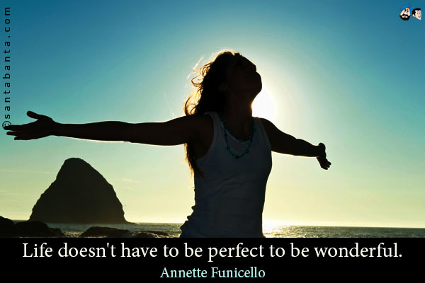 Life doesn't have to be perfect to be wonderful.