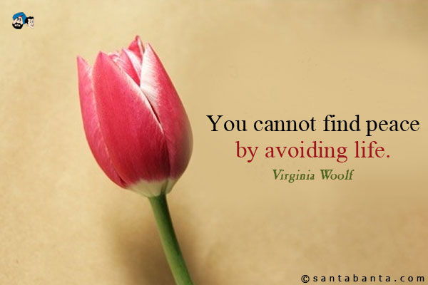 You cannot find peace by avoiding life.