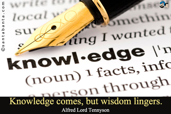 Knowledge comes, but wisdom lingers.