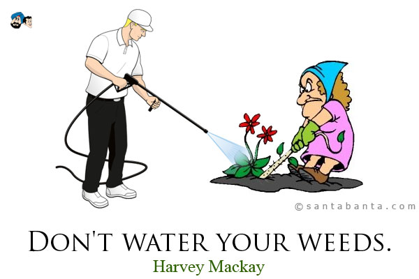 Don't water your weeds.