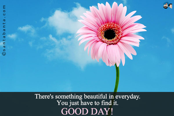 There's something beautiful in everyday. You just have to find it.<br />
Good Day!