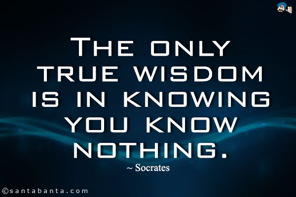 The only true wisdom is in knowing you know nothing.