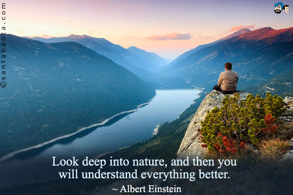 Look deep into nature, and then you will understand everything better.