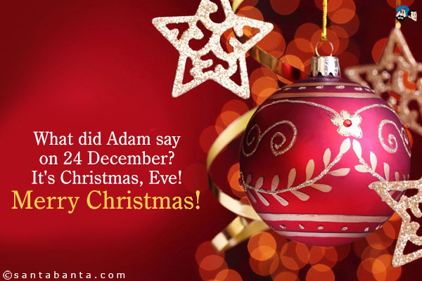 What did Adam say on 24 December?<br />
It's Christmas, Eve!<br />
Merry Christmas!