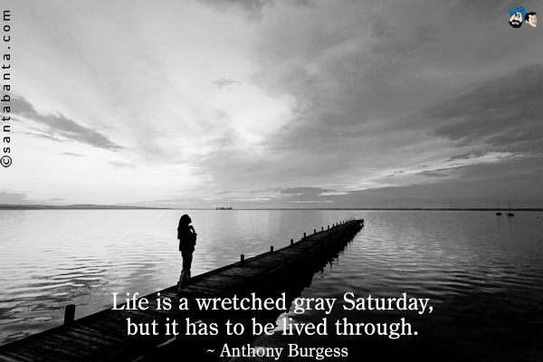 Life is a wretched gray Saturday, but it has to be lived through.