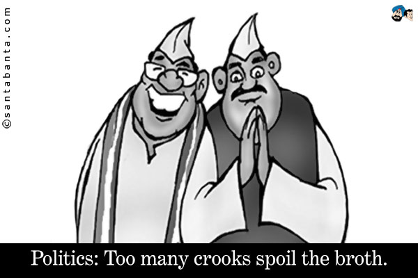 Politics: Too many crooks spoil the broth.