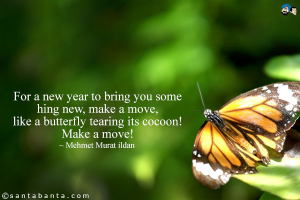 For a new year to bring you something new, make a move, like a butterfly tearing its cocoon! Make a move!