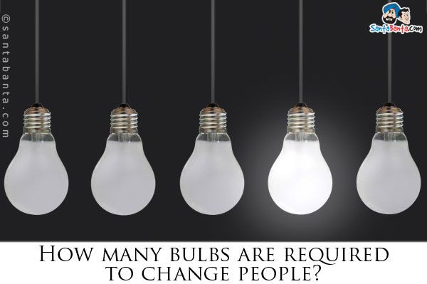 How many bulbs are required to change people?