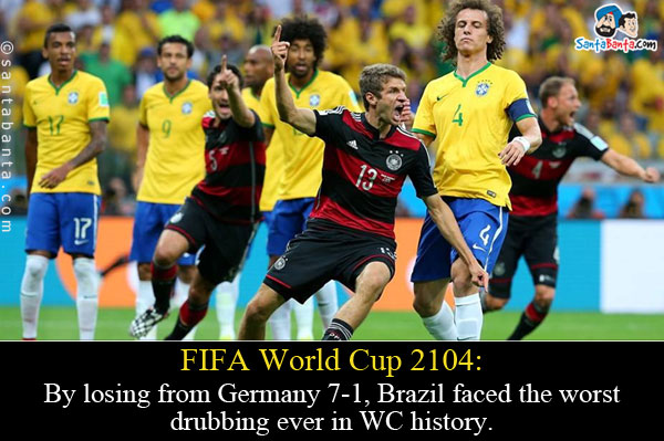 FIFA World Cup 2104: By losing from Germany 7-1, Brazil faced the worst drubbing ever in WC history.