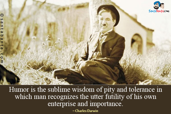 Humor is the sublime wisdom of pity and tolerance in which man recognizes the utter futility of his own enterprise and importance.