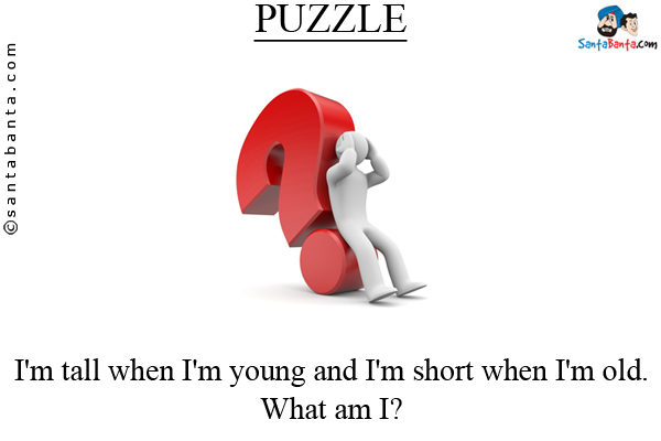 I'm tall when I'm young and I'm short when I'm old.<br />
What am I?
