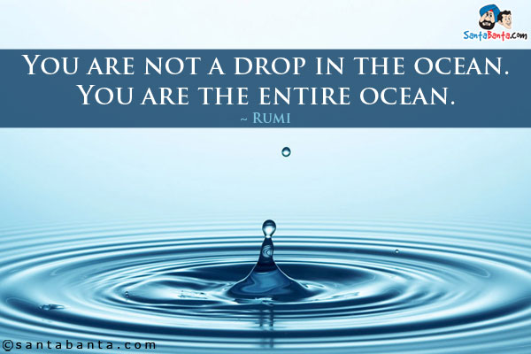 You are not a drop in the ocean. You are the entire ocean.