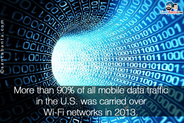 More than 90% of all mobile data traffic in the U.S. was carried over Wi-Fi networks in 2013.