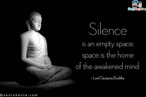 Silence is an empty space, space is the home of the awakened mind.