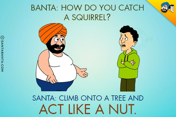 Banta: How do you catch a squirrel?<br/>
Santa: Climb onto a tree and act like a nut.