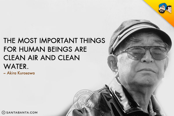 The most important things for human beings are clean air and clean water.