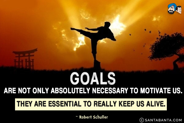 Goals are not only absolutely necessary to motivate us. They are essential to really keep us alive.