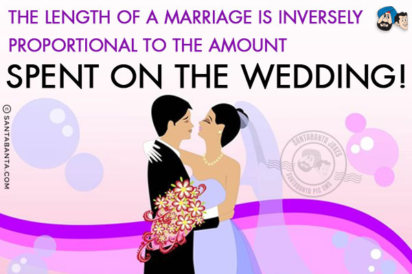 The length of a marriage is inversely proportional to the amount spent on the wedding!
