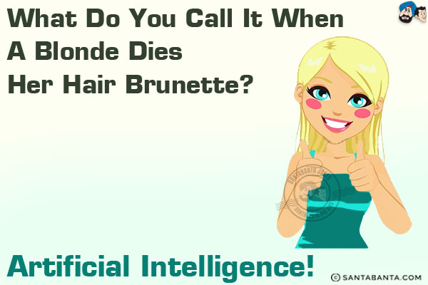 What do you call it when a blonde dies her hair brunette?<br/>
Artificial Intelligence!